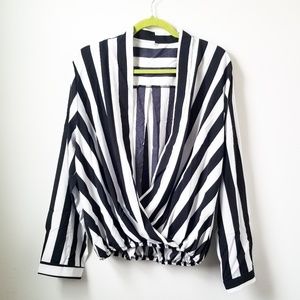 Striped low cut top
